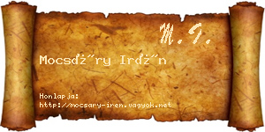 Mocsáry Irén névjegykártya