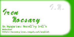 iren mocsary business card